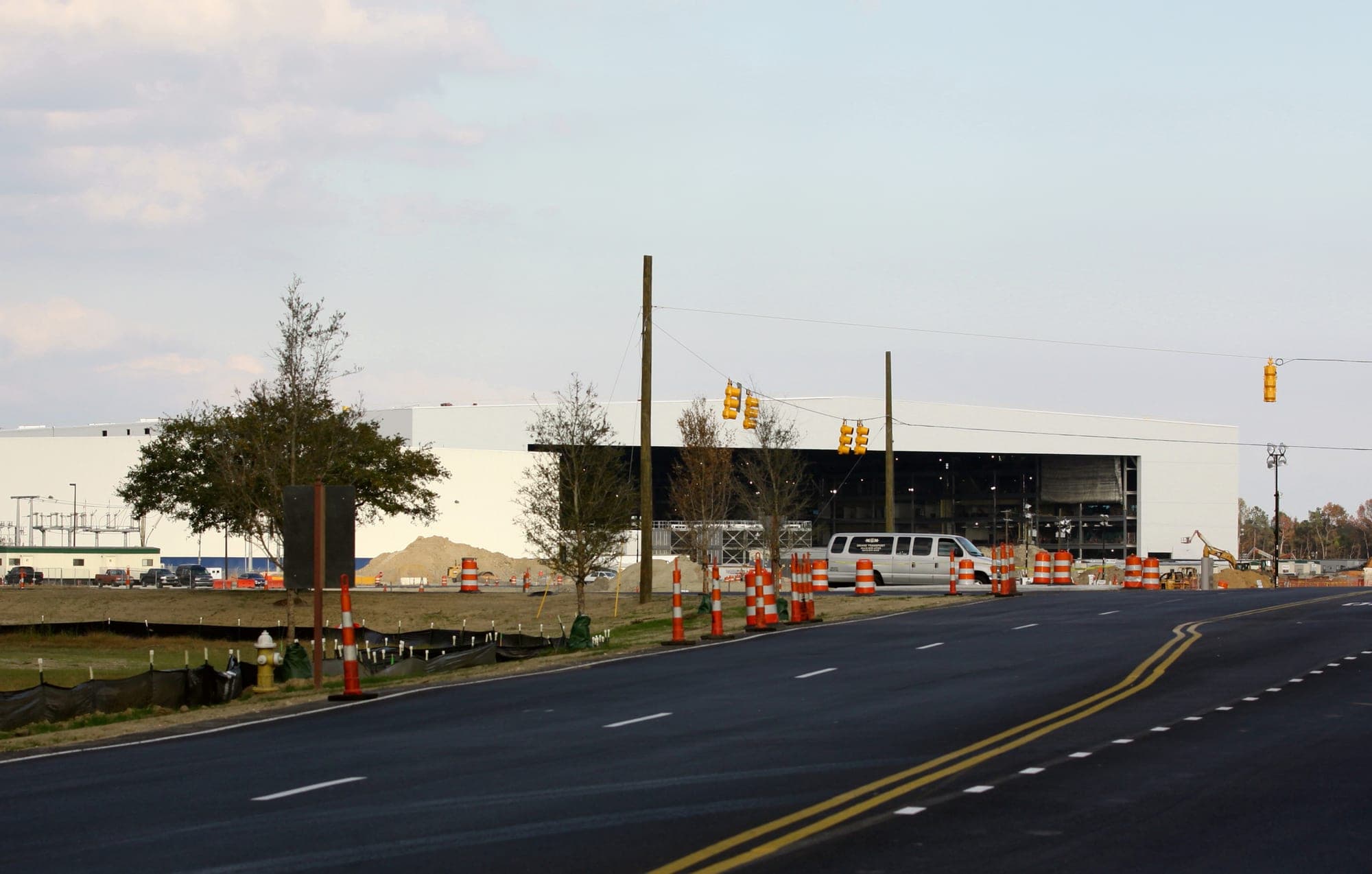 Boeing's new 787 assembly plant in North Charleston, S.C., under construction in November 2010.