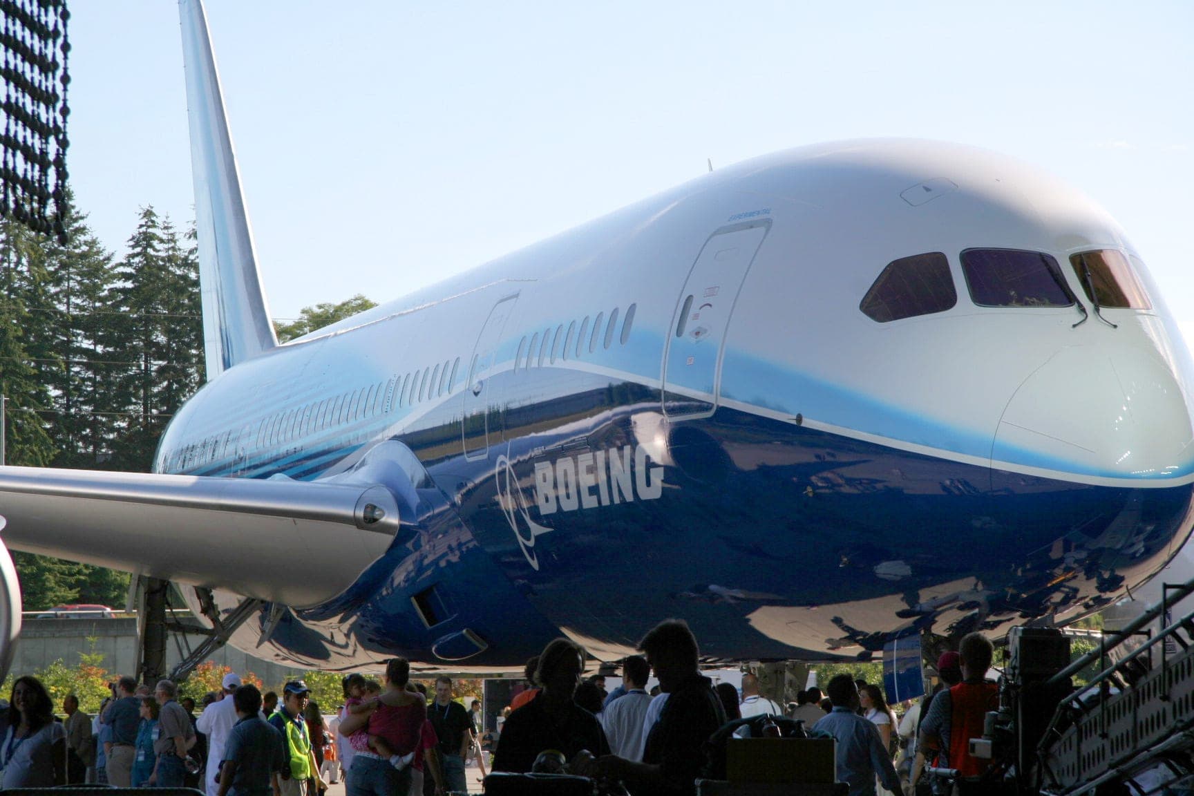 File photo from Everett, Wash., not North Charleston: the first Boeing 787 Dreamliner at its rollout ceremony at Boeing's Everett factory on July 8, 2007.