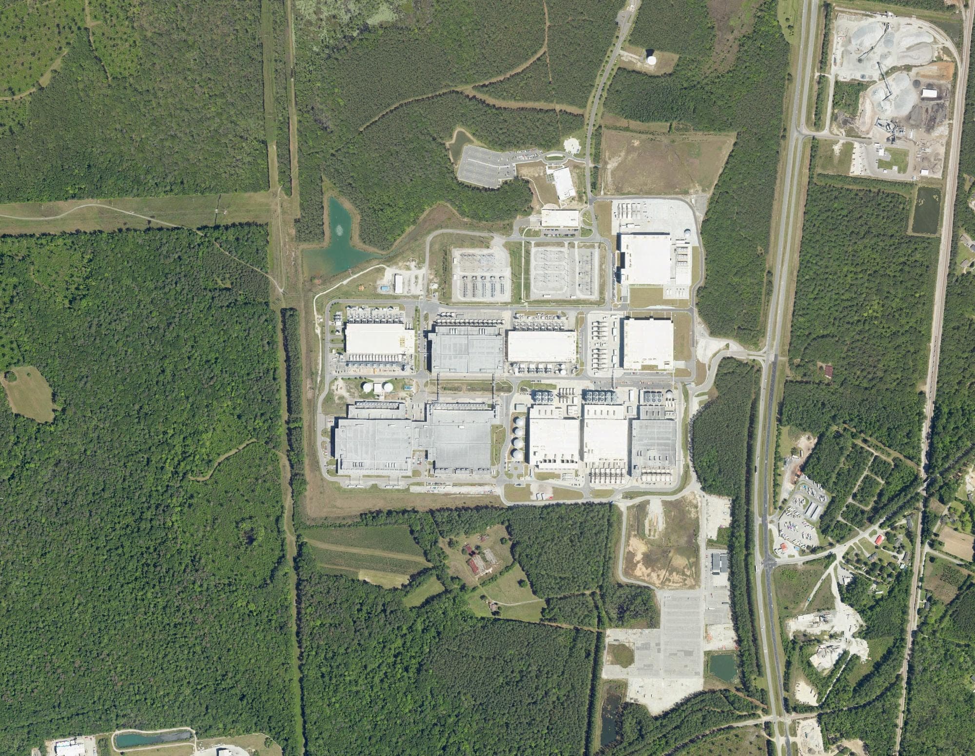Aerial imagery taken April 18, 2023, shows Google's data center campus in Berkeley County, which opened in 2007 and has been expanded several times.