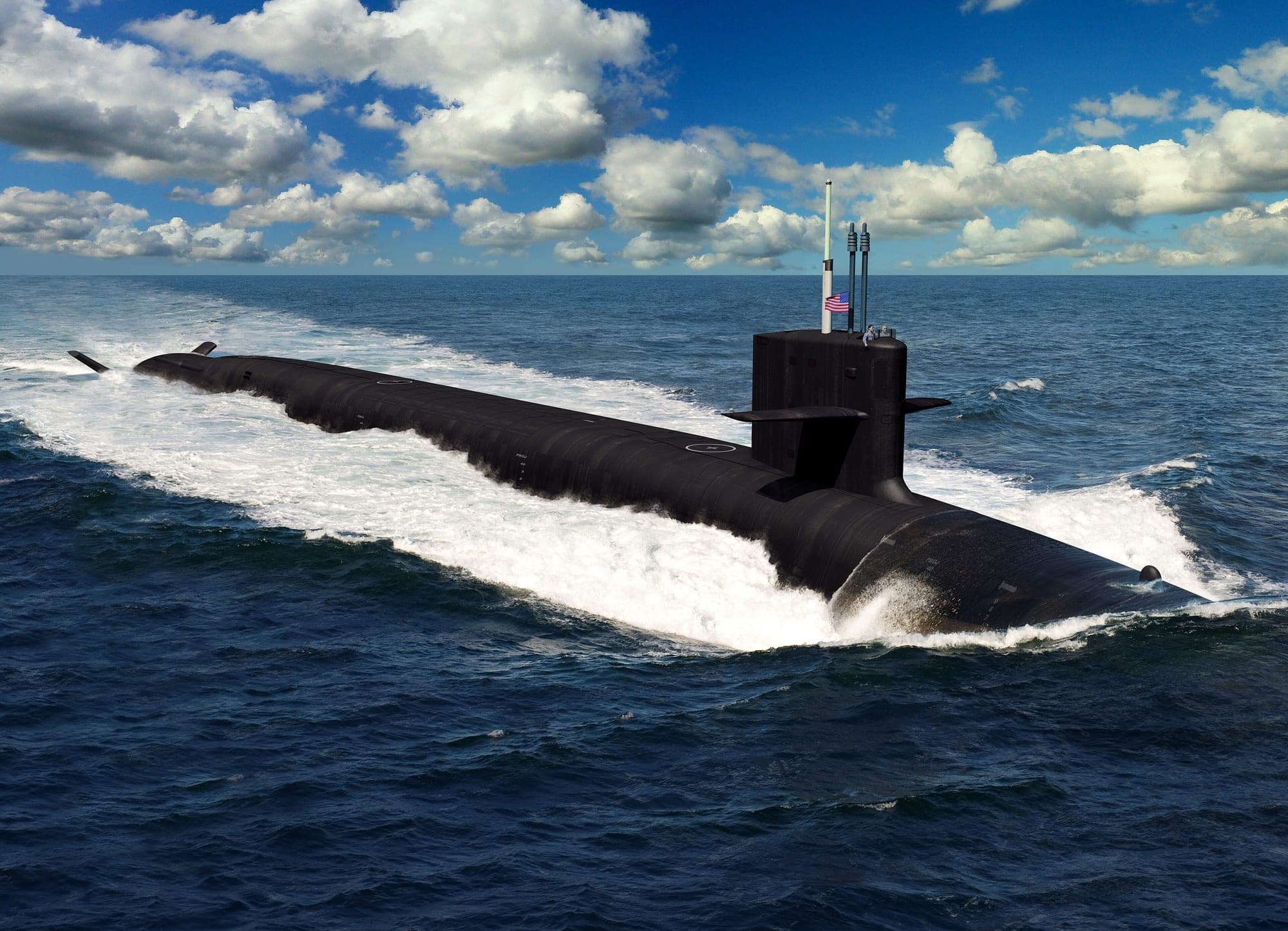 An artist's rendering of a Columbia-class ballistic missile submarine, released by the U.S. Navy in March 2019. Leonardo DRS's Goose Creek plant will build and test propulsion equipment for the class.