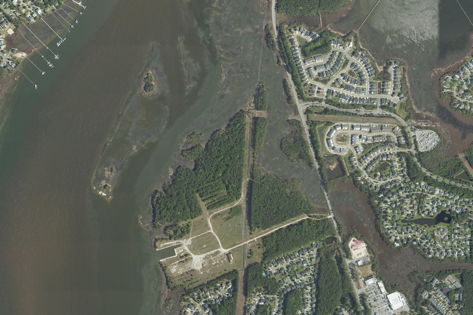 The Republic Tract, center, lies between the Wando River, left, and S.C. Highway 41, right, in Mount Pleasant in a U.S. Department of Agriculture aerial image from April 2023.