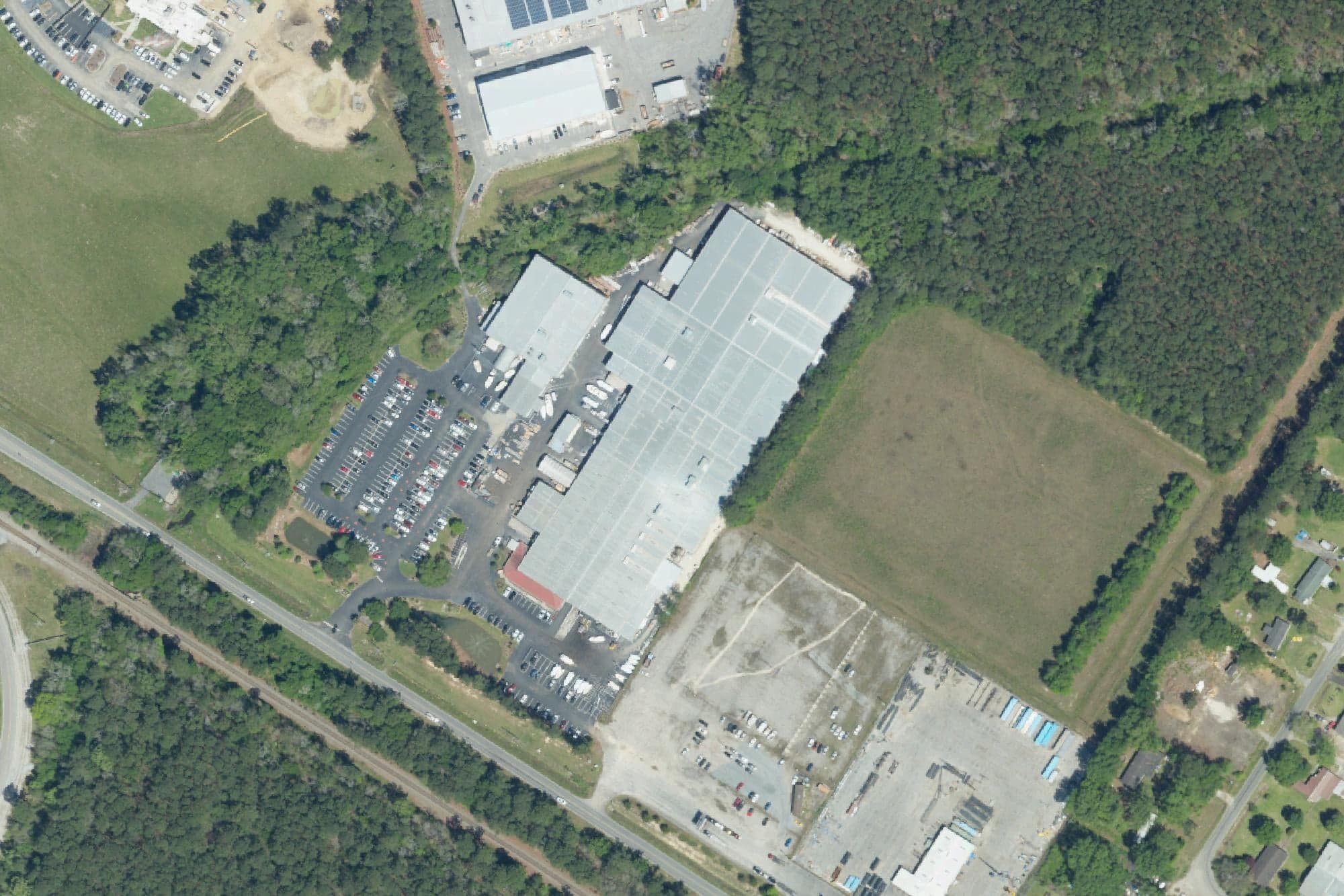 Scout Boats' plant along U.S. 78 in Summerville, at center, seen in a U.S. Department of Agriculture aerial image from April 2023. The image predates the $10 million expansion Scout announced that October.