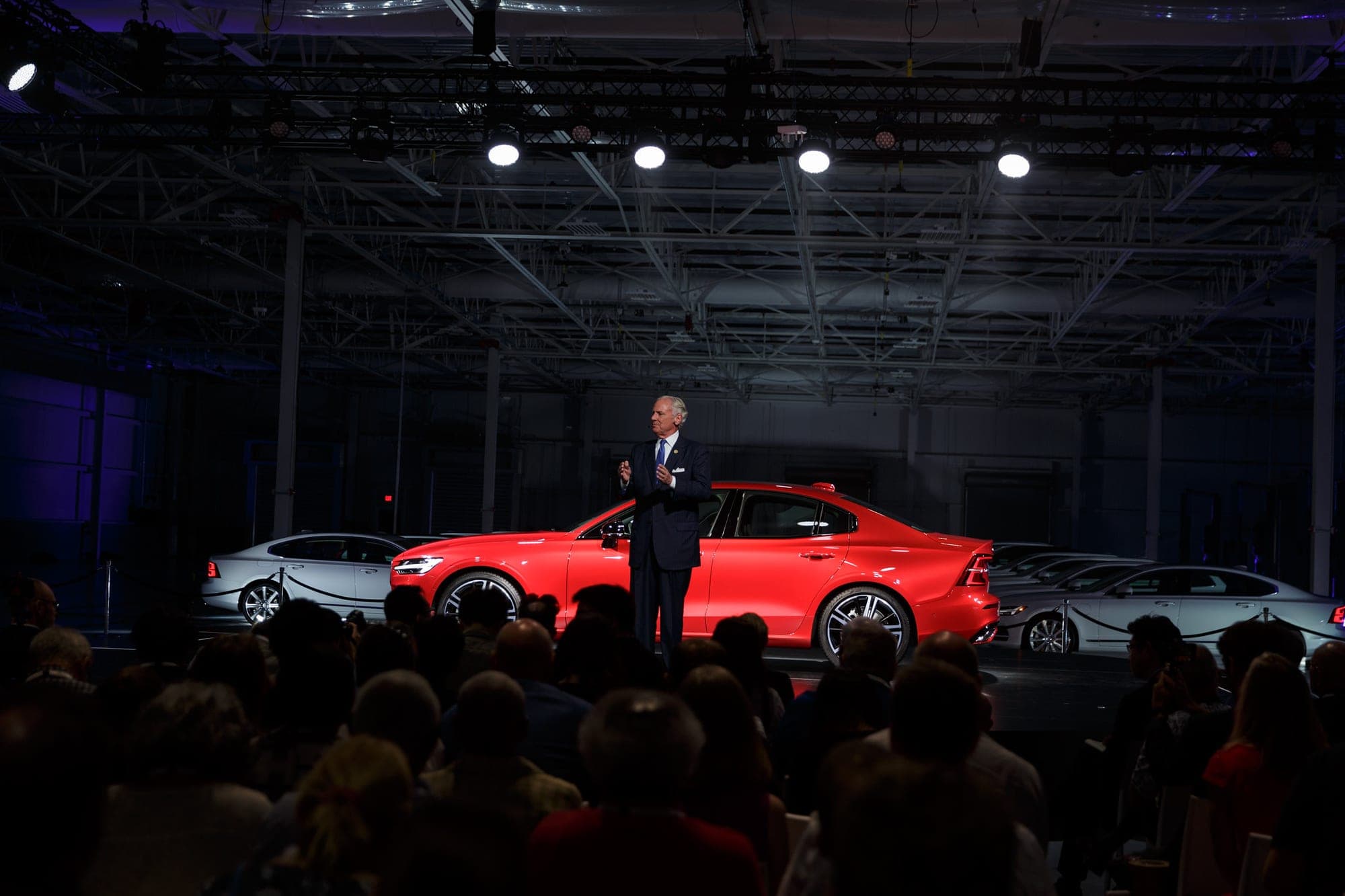 Gov. Henry McMaster speaks at Volvo Cars' unveiling ceremony for the new S60 sedan at the company's Berkeley County plant on June 20, 2018.